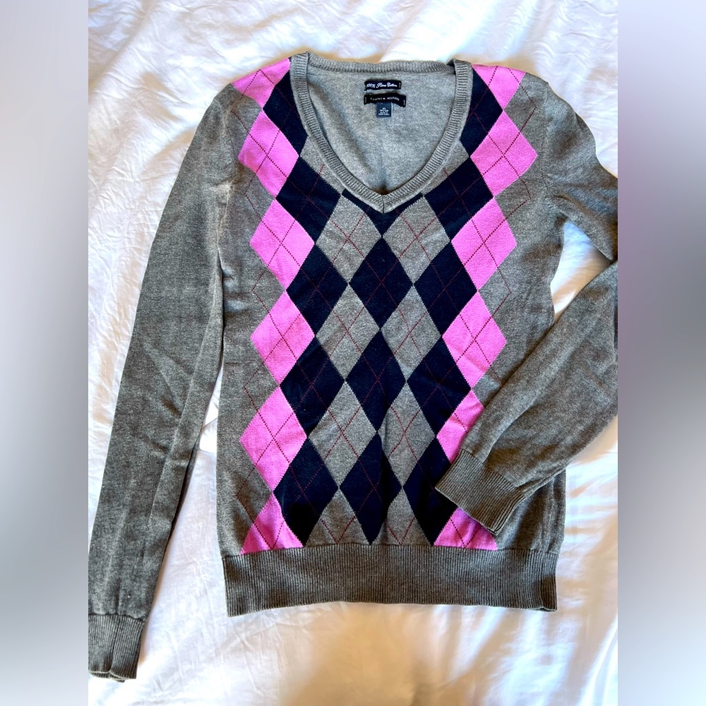 Tommy Hilfiger XS Petite Argyle Sweater